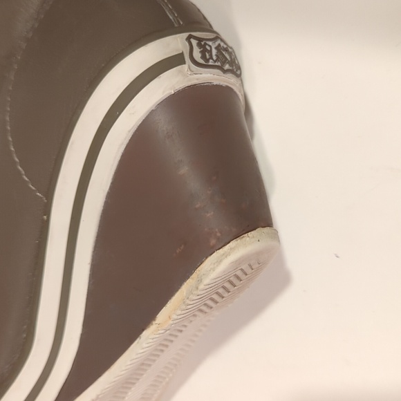 ash Taupe Wedge Zip Leather HighTop Sneaker Size 6.5 (37) - Picture 7 of 14